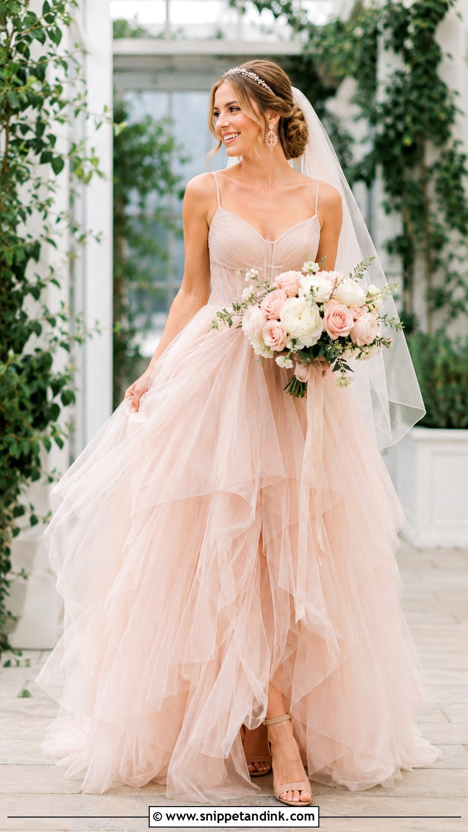 Blush Tulle Whimsical Bridal Look - Snippet and Ink - 20 Whimsical Bride Ideas