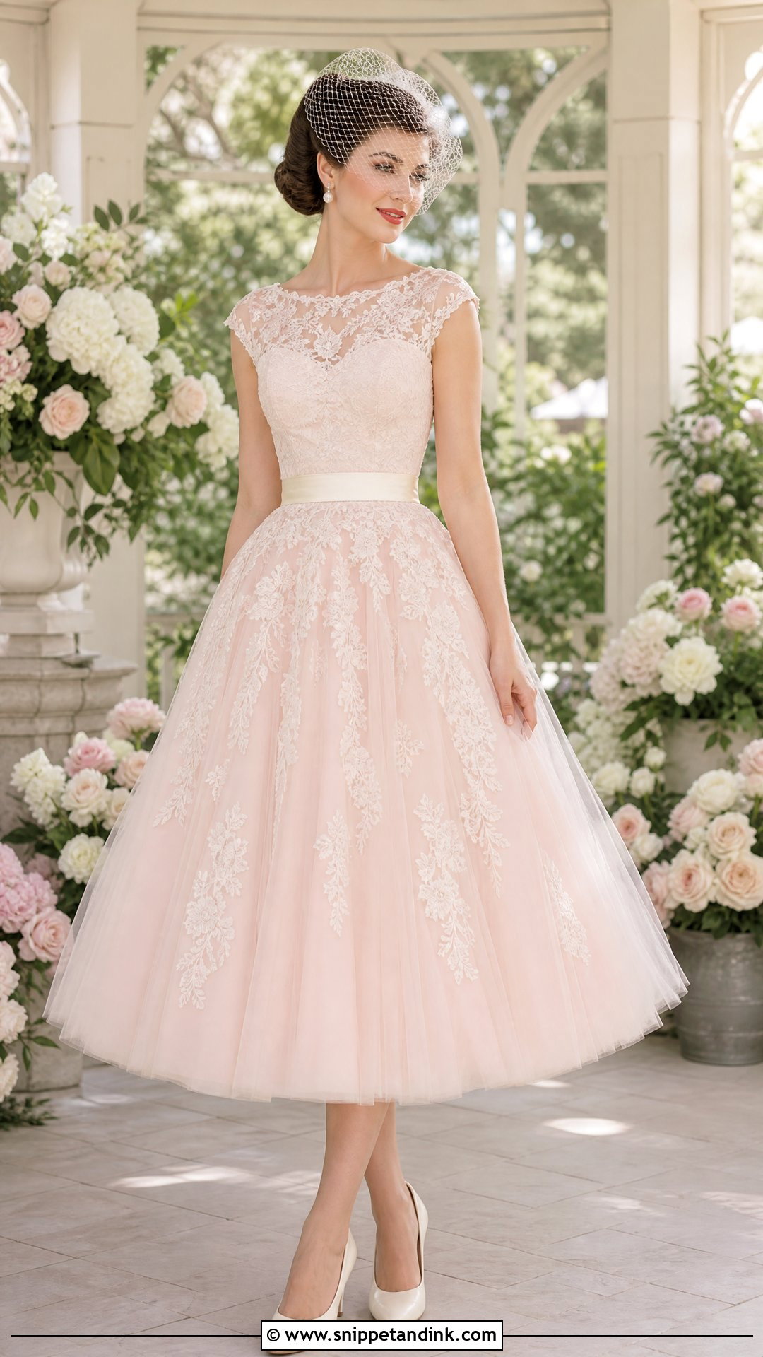 Blush Vintage 50s Wedding Dress - Snippet and Ink - 20 Vintage 50s Wedding Dresses