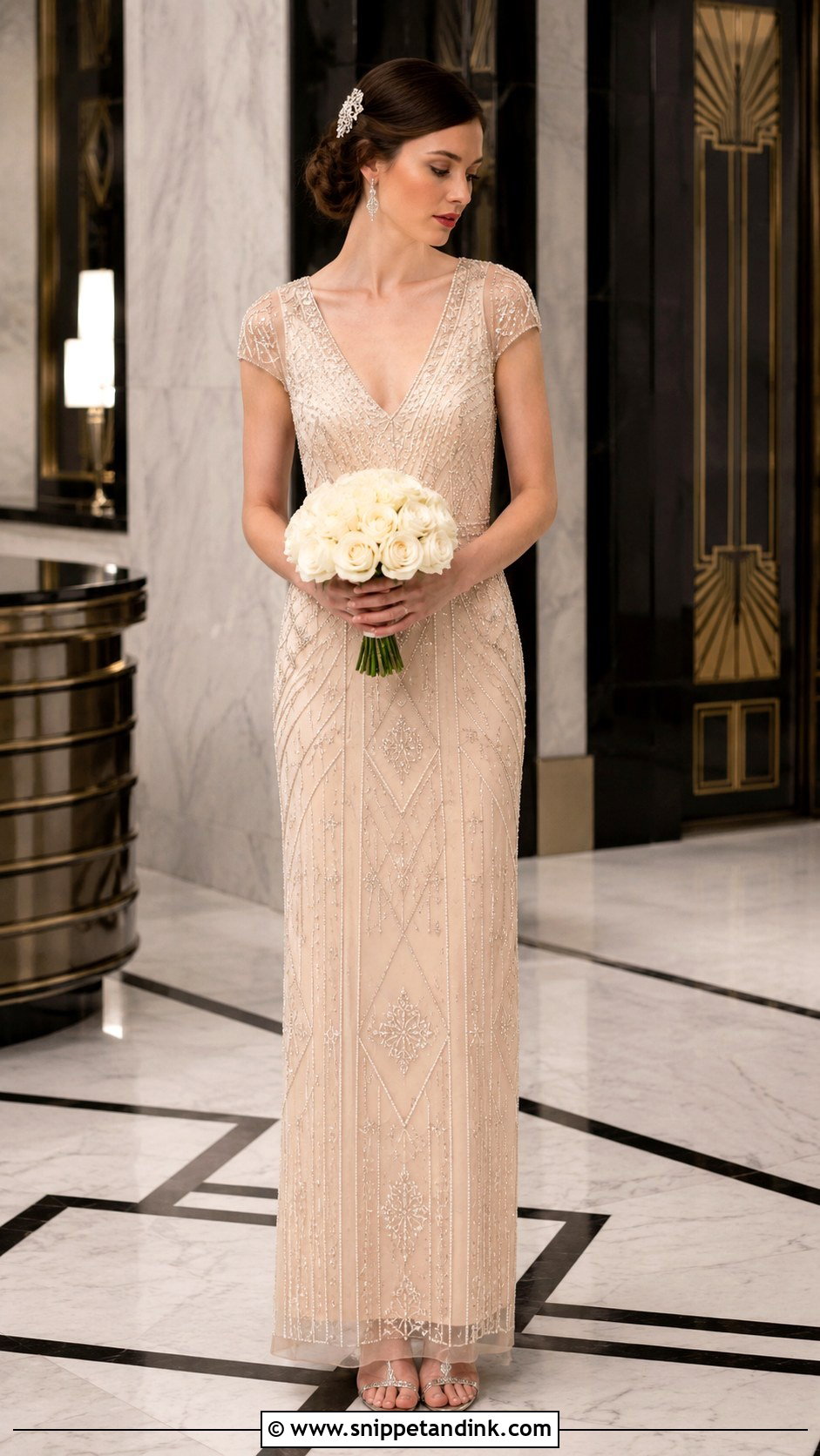 Blush Vintage Beaded Wedding Dress - Snippet and Ink - 20 Blush Wedding Dresses