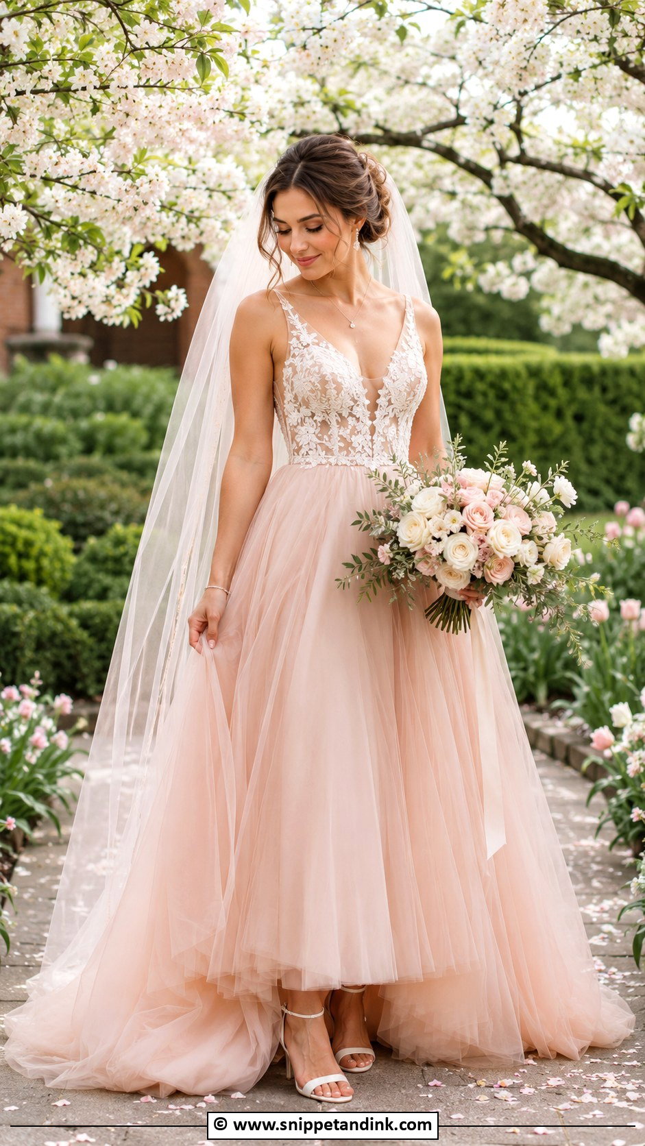Blush Wedding Dress - Snippet and Ink - 25 Trendy Wedding Dresses