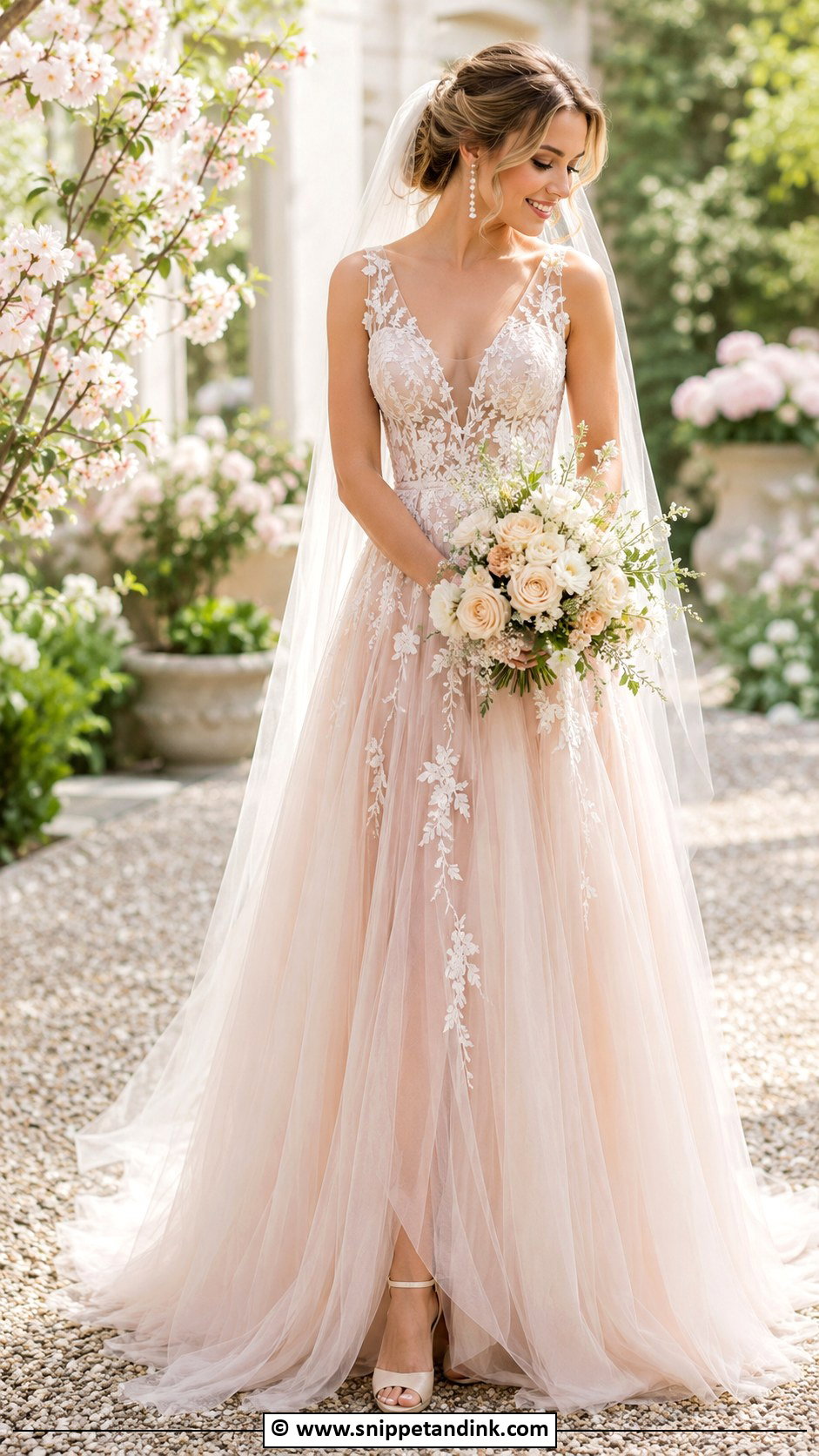 Blush Wedding Dress - Snippet and Ink - 30 Romantic Wedding Dress Ideas