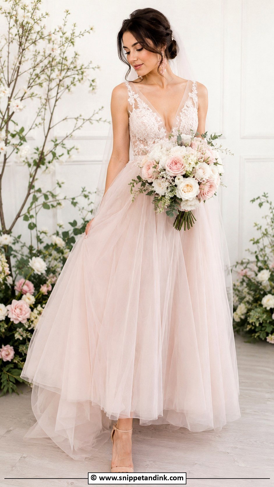 Blush Wedding Dress - Snippet and Ink - 30 Wedding Dress 2024 Ideas
