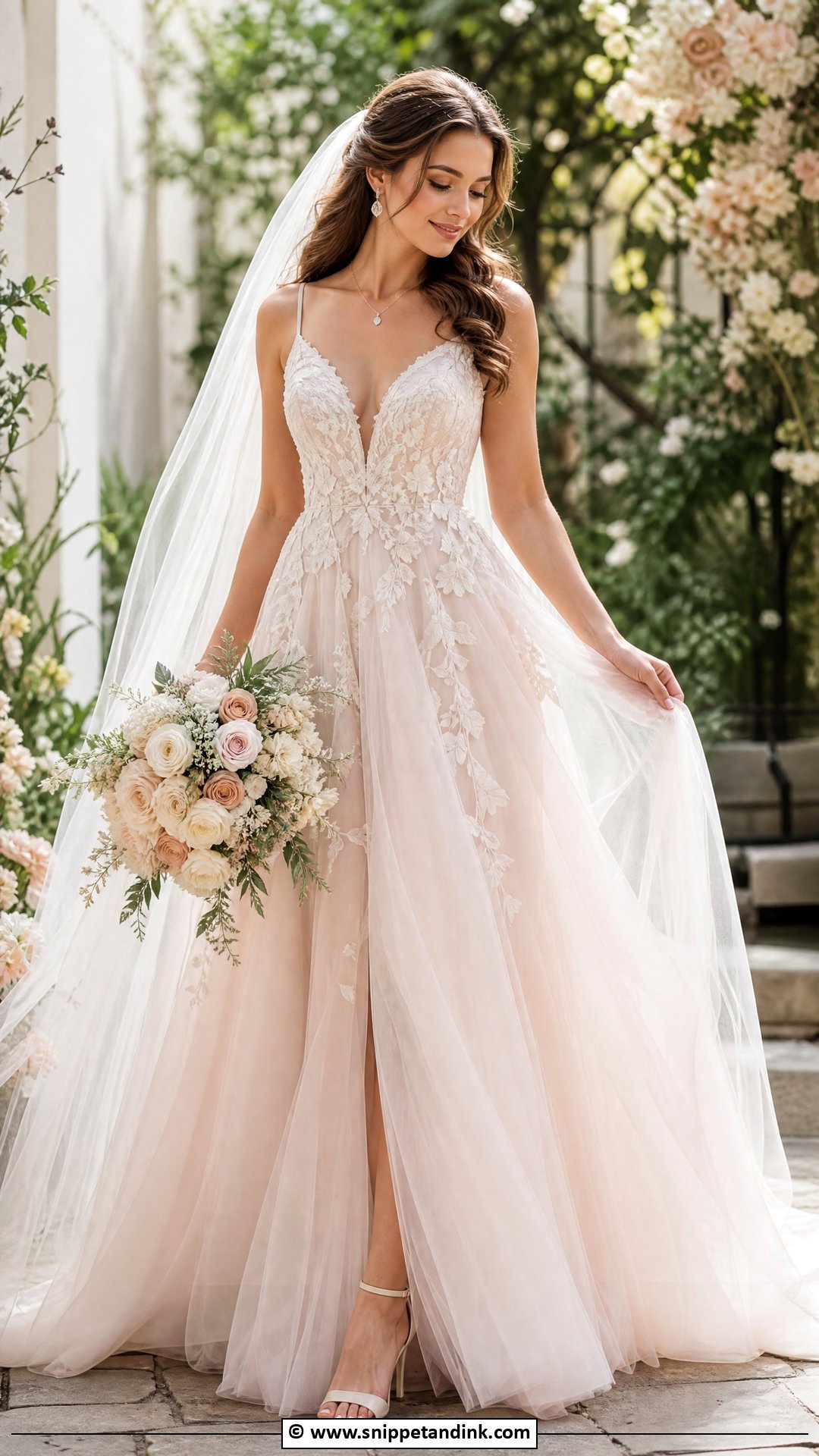 Blush Wedding Dress - Snippet and Ink - 35 Dreamy Wedding Dress Ideas