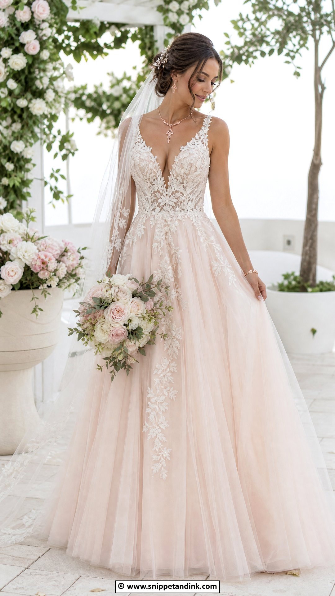 Blush Wedding Dress - Snippet and Ink - 35 Ethereal Wedding Dress Ideas