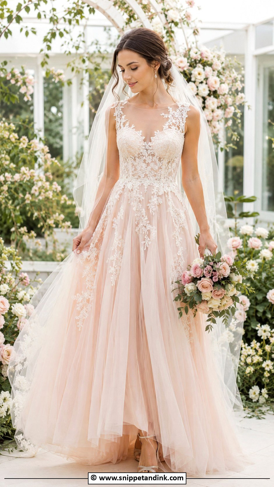 Blush Wedding Dress - Snippet and Ink - 35 Timeless Wedding Dress Ideas