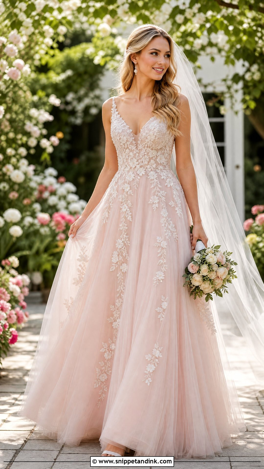 Blush Wedding Dress - Snippet and Ink - 25 Cool Wedding Dresses