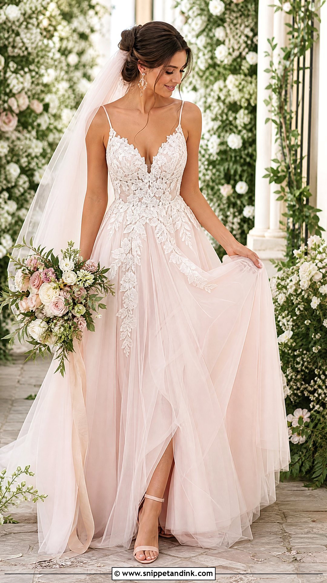 Blush Wedding Dress - Snippet and Ink - 25 Magical Wedding Dress Ideas