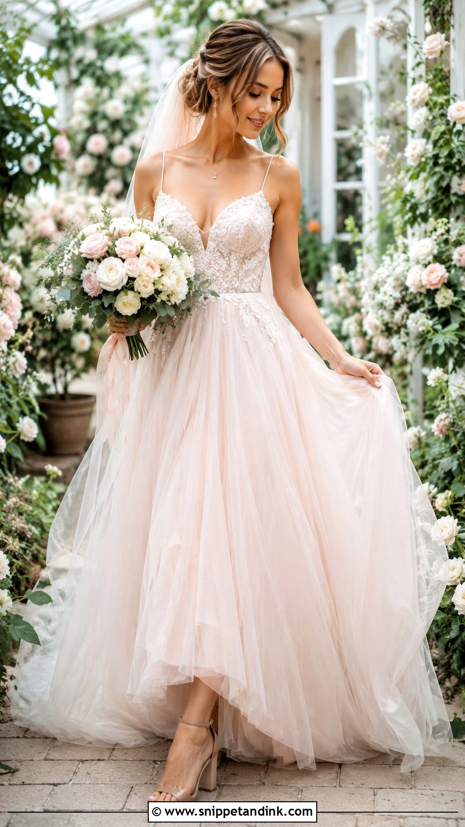 Blush Wedding Dress - Snippet and Ink - 30 Wedding Dresses Aesthetic