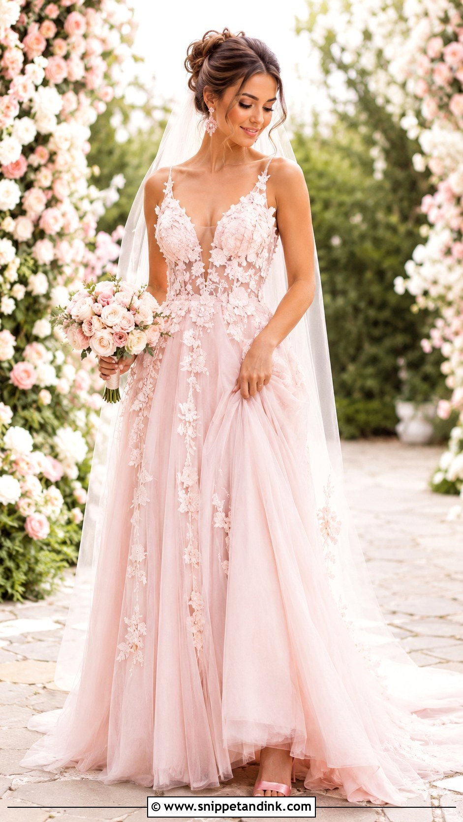 Blush Wedding Dress - Snippet and Ink - 30 Weddingdress Ideas
