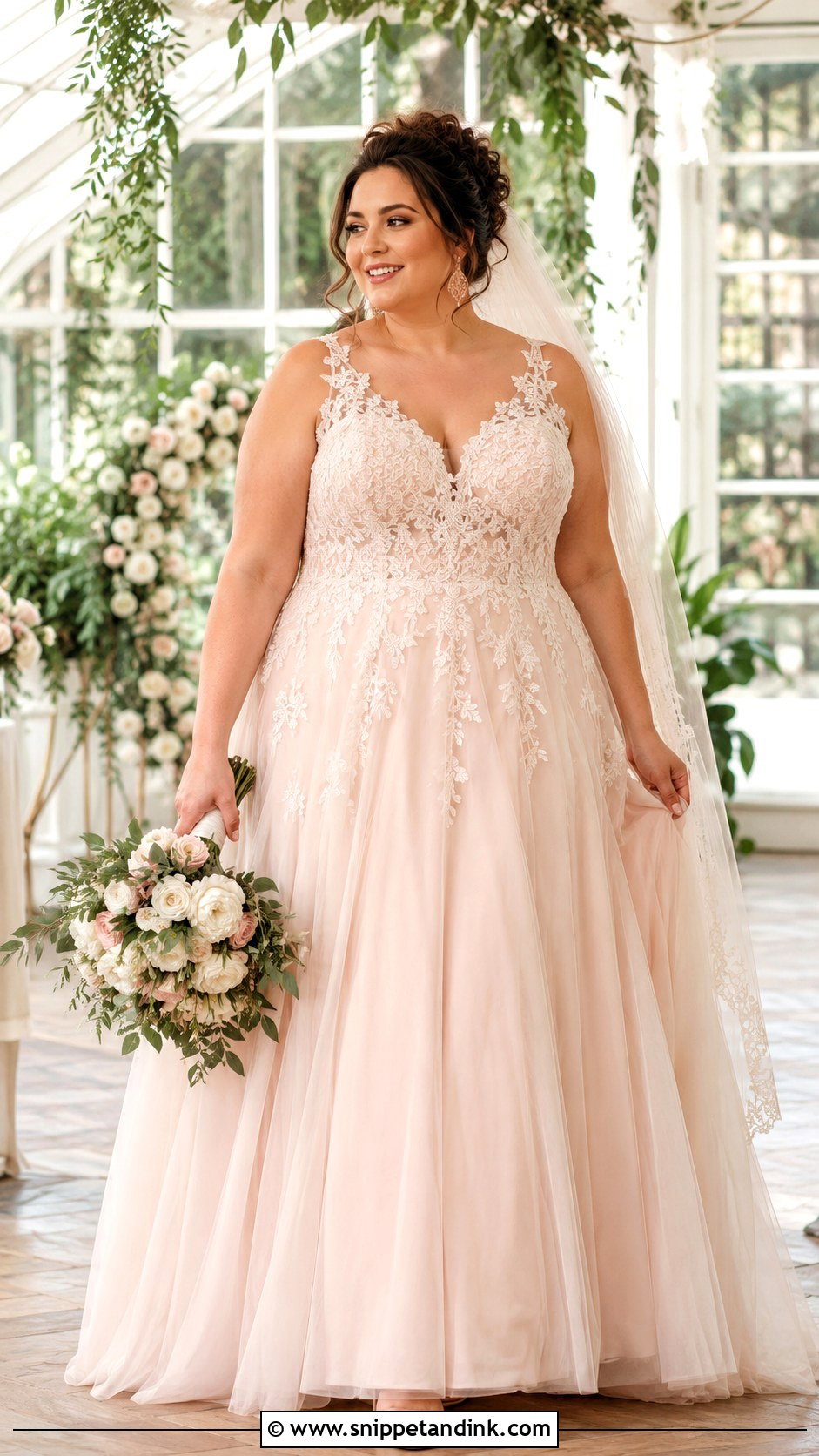 Blush Wedding Dress - Snippet and Ink - 20 Wedding Dresses for Plus Size Women