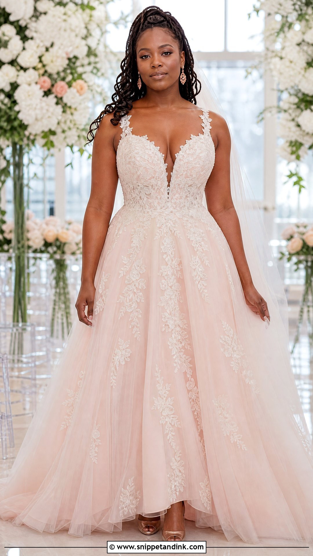 Blush Wedding Dress - Snippet and Ink - 25 Black Woman Wedding Dress Ideas