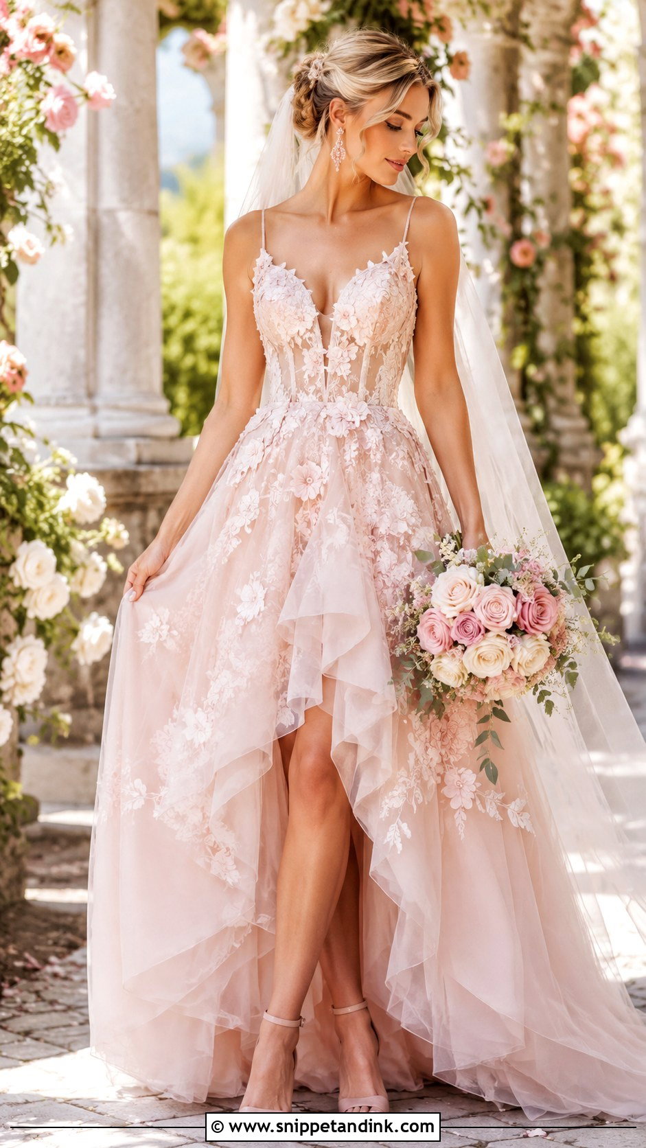 Blush Wedding Dress - Snippet and Ink - 25 Enchanted Wedding Dress Ideas
