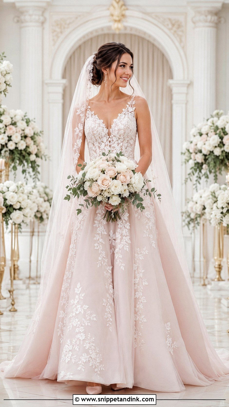 Blush Wedding Dress - Snippet and Ink - 20 Brides Wedding Dress Ideas