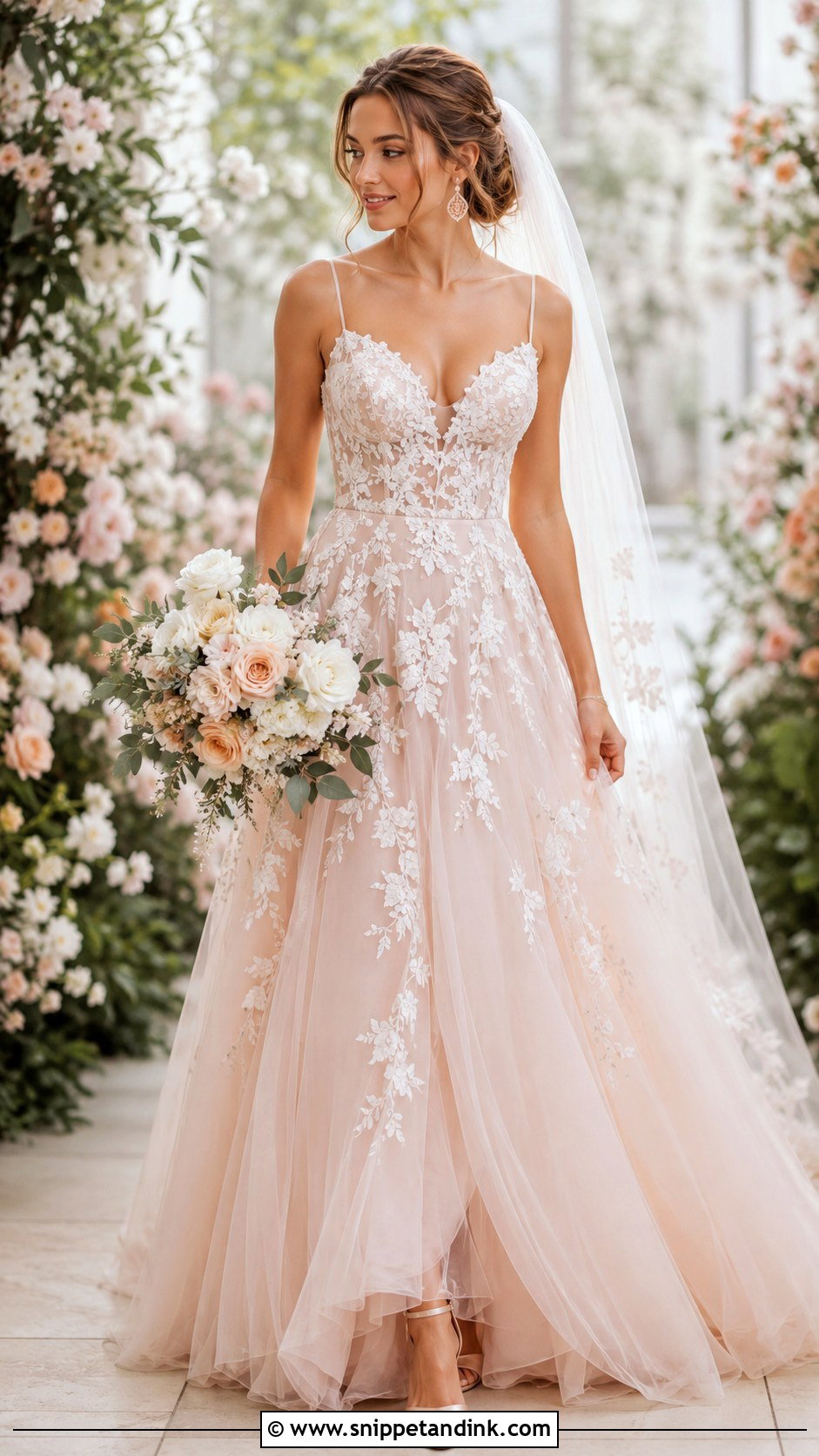 Blush Wedding Dress - Snippet and Ink - 20 Dresses for Bride