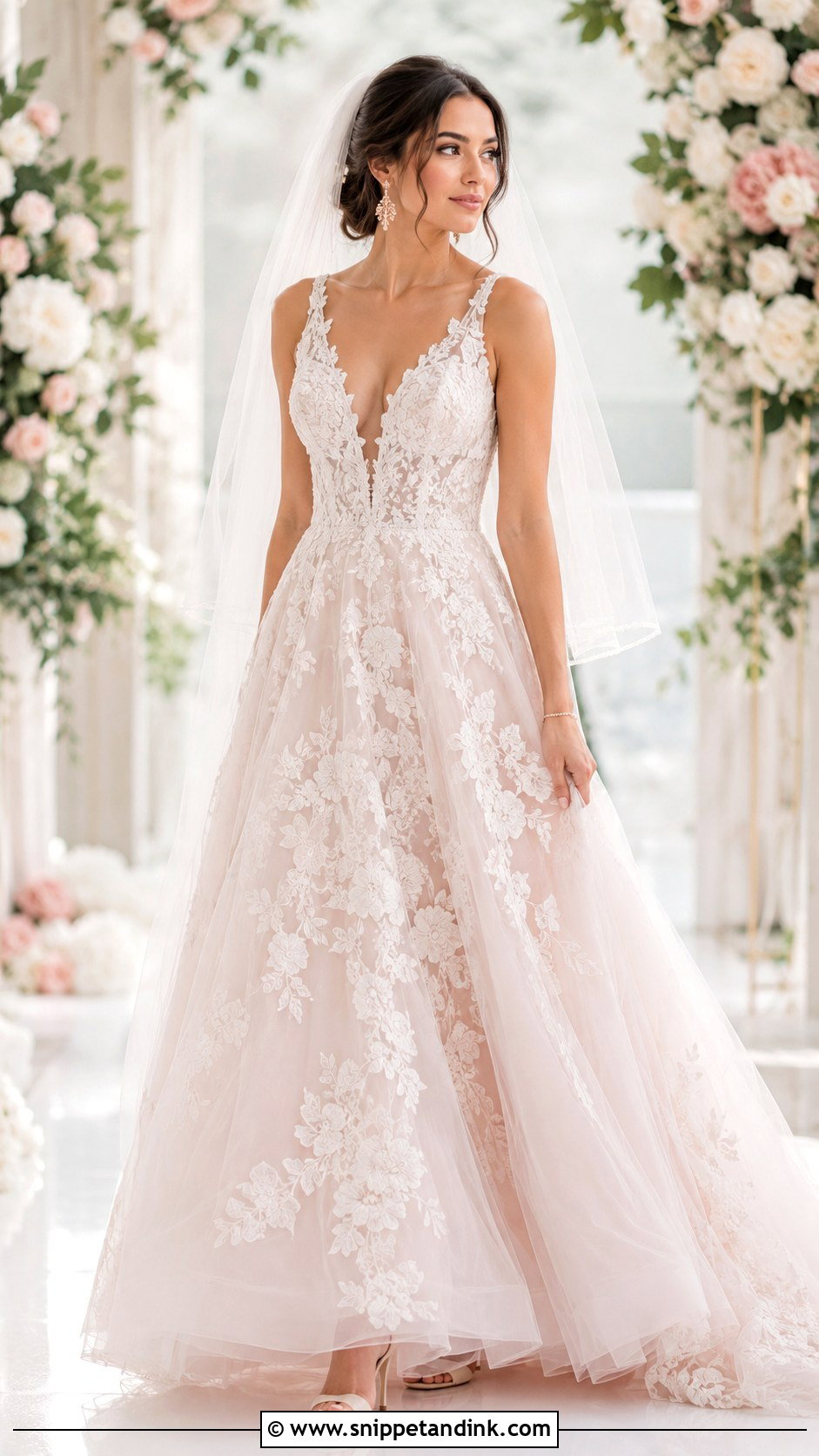 Blush Wedding Dress - Snippet and Ink - 20 Feminine Wedding Dress Ideas