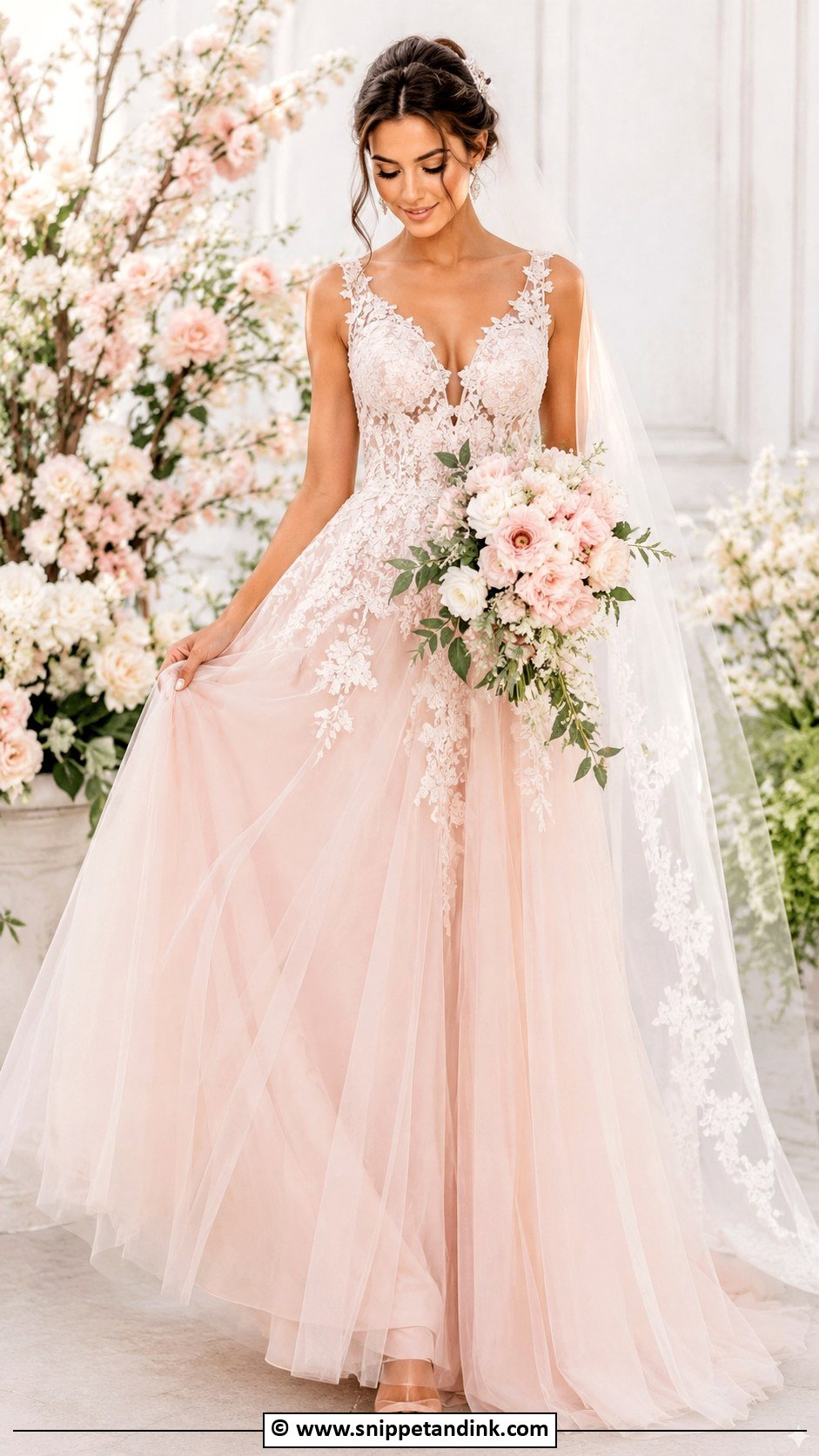 Blush Wedding Dress - Snippet and Ink - 30 Elegant Wedding Dresses