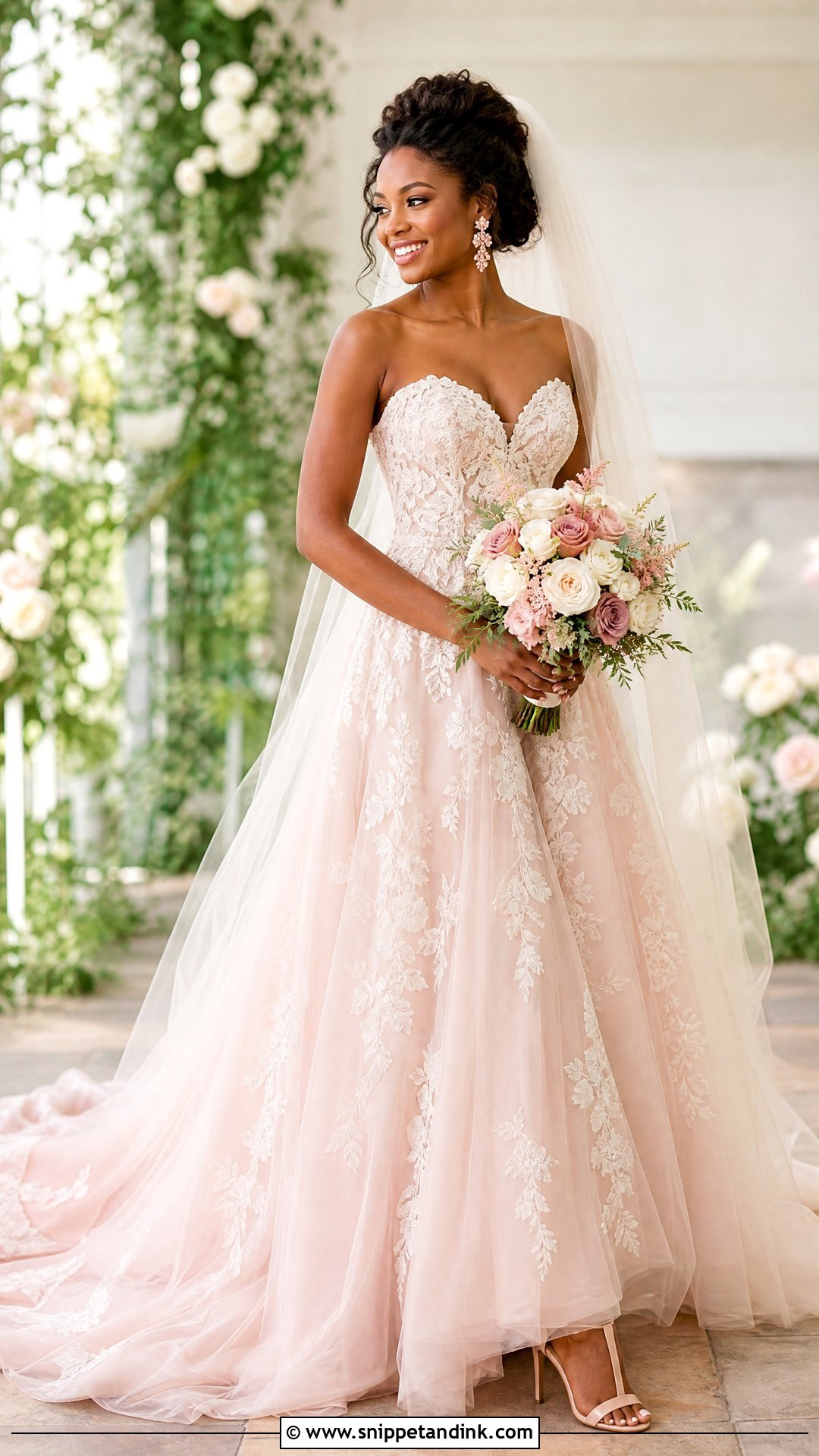 Blush Wedding Dress - Snippet and Ink - 20 Wedding Dresses for Black Women