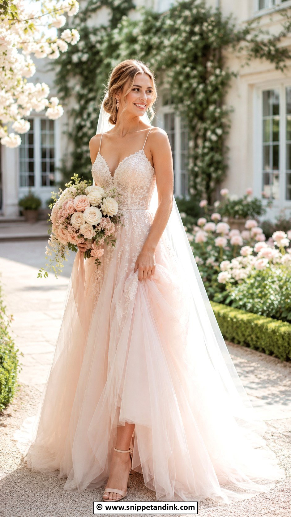 Blush Wedding Dress - Snippet and Ink - 30 Luxury Wedding Dress Ideas