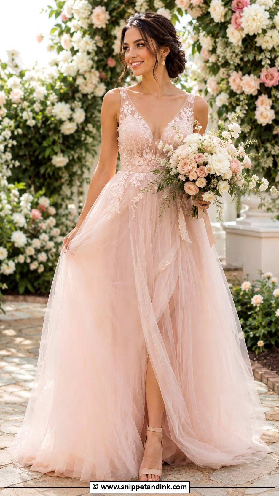 Blush Wedding Dress - Snippet and Ink - 30 Marriage Dress Ideas