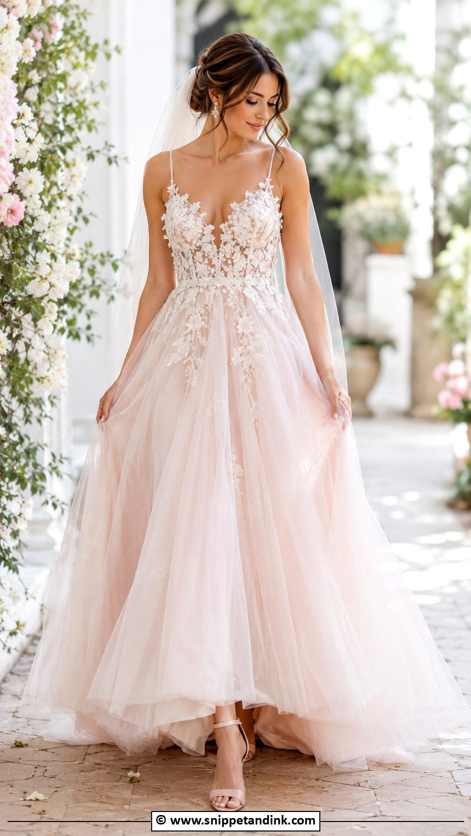 Blush Wedding Dress - Snippet and Ink - 30 Pretty Wedding Dresses