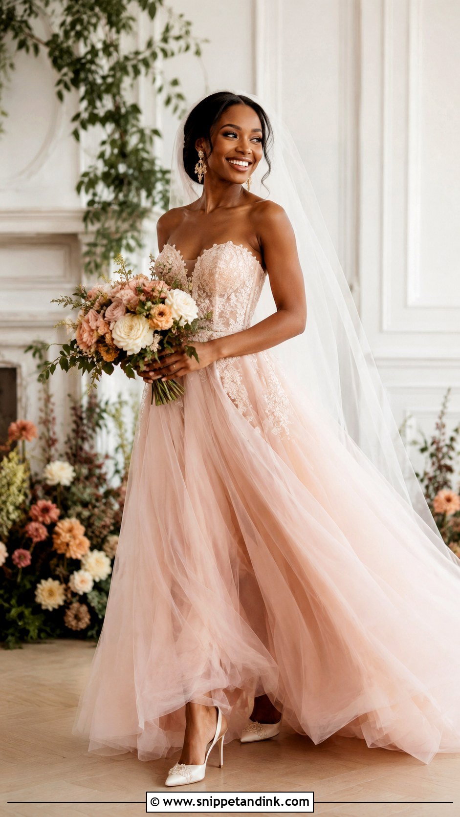 Blush Wedding Dress For Black Women - Snippet and Ink - 30 Wedding Dress Black Women Ideas