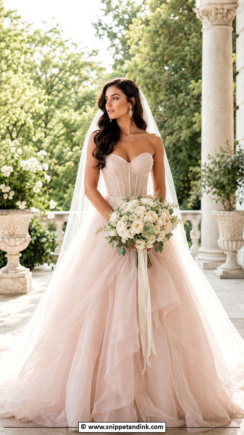 Blush Wedding Dress With Corset - Snippet and Ink - 30 Blush Wedding Dress Ideas