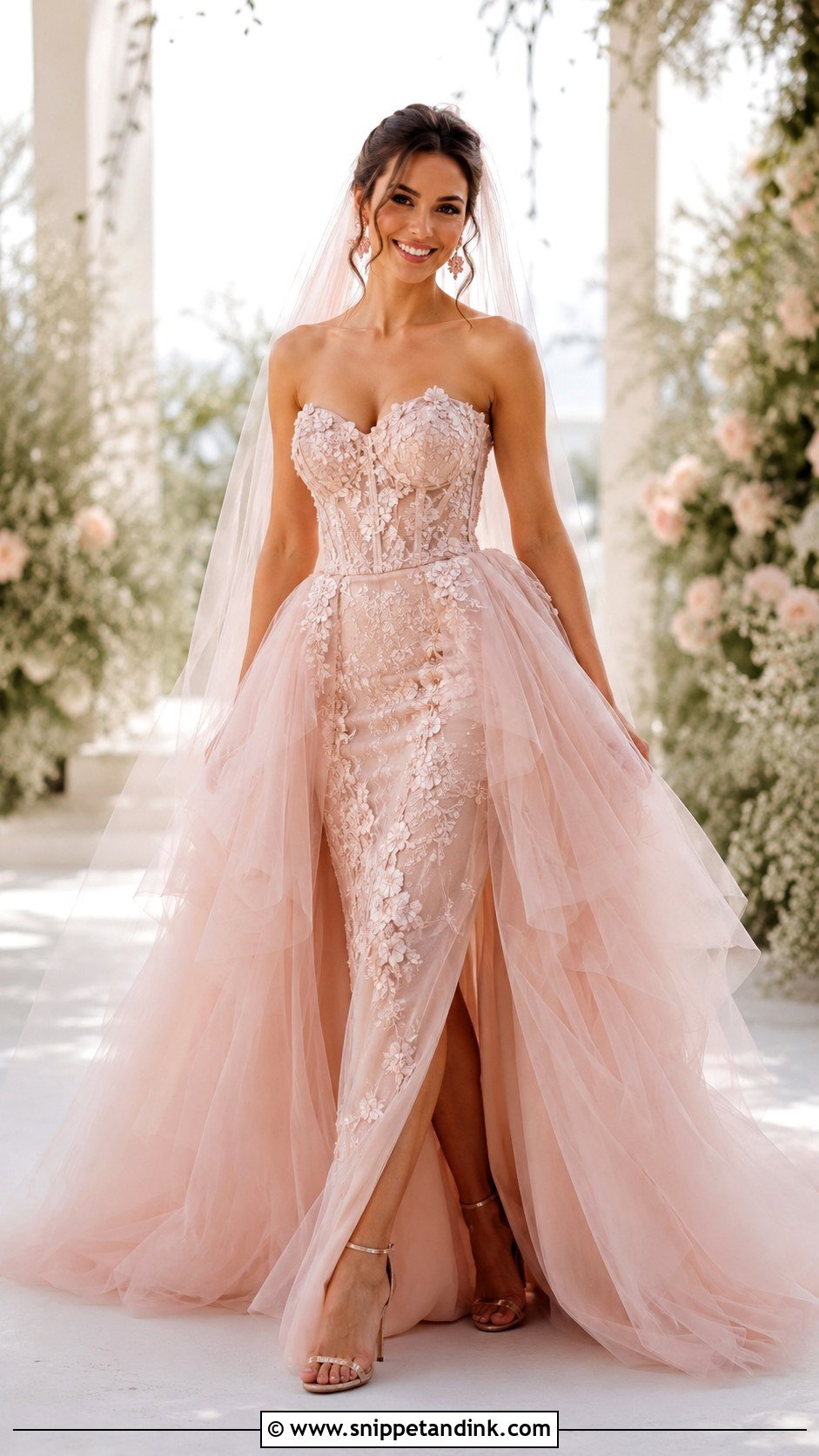 Blush Wedding Dress With Detachable Skirt - Snippet and Ink - 20 Wedding Dresses with Detachable Skirt