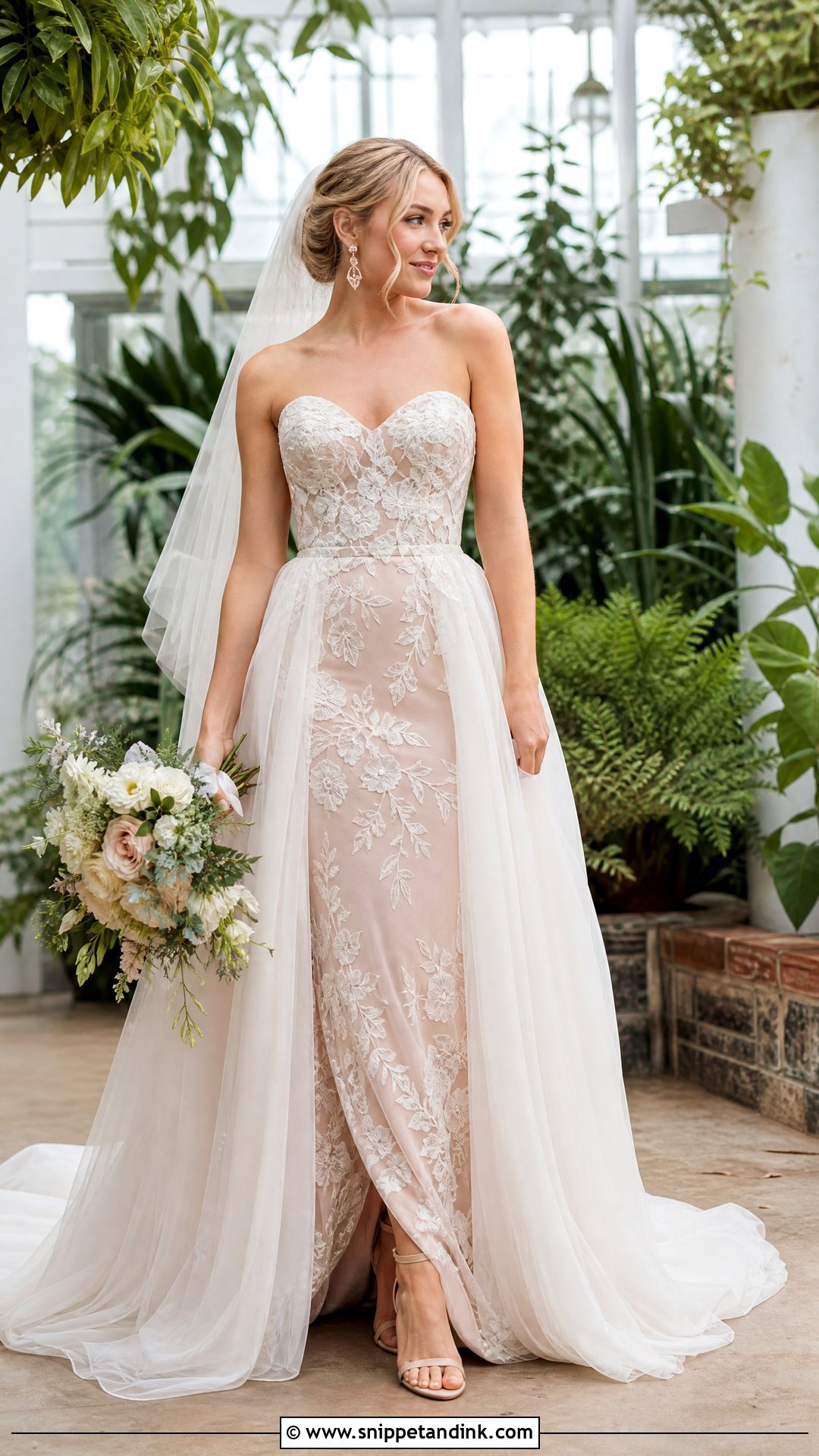 Blush Wedding Dress With Ivory Detachable Skirt - Snippet and Ink - 20 Wedding Dress Detachable Skirt Ideas