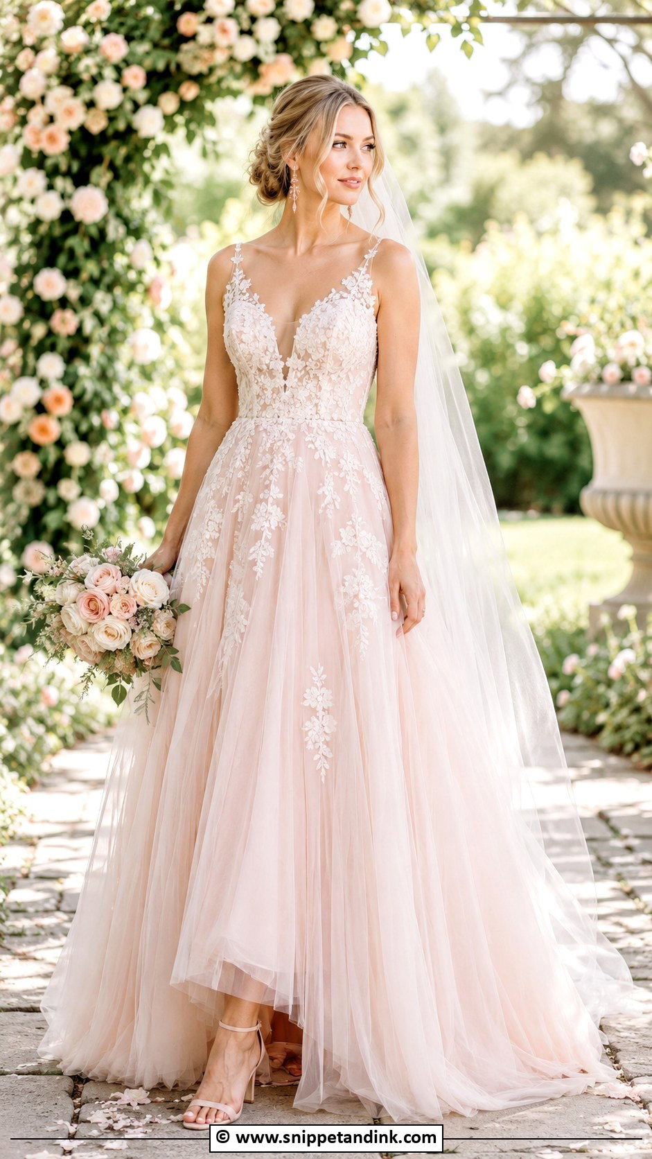 Blush Wedding Dress - Snippet and Ink - 25 Bride 2025 Ideas