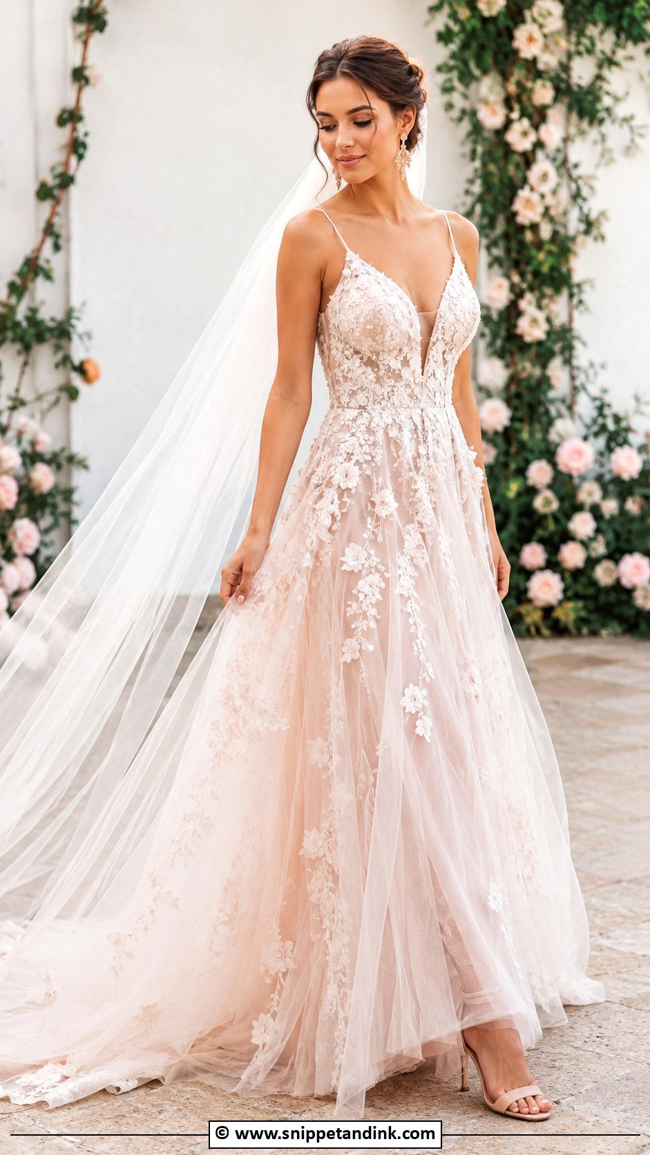 Blush Wedding Gown - Snippet and Ink - 35 Wedding Gown Ideas