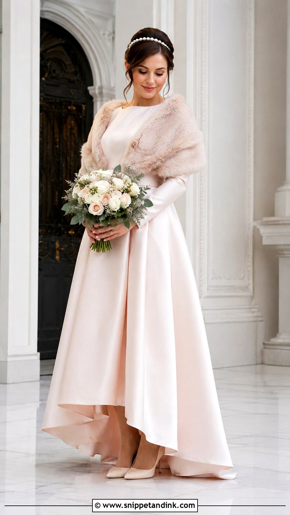 Blush Winter Wedding Dress - Snippet and Ink - 25 Blush Colored Wedding Dresses