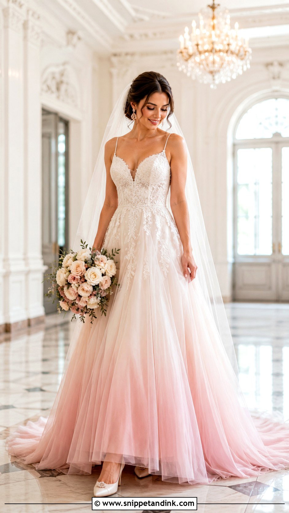 Blush and Ivory Ombre Wedding Dress - Snippet and Ink - 20 Blush Wedding Dresses