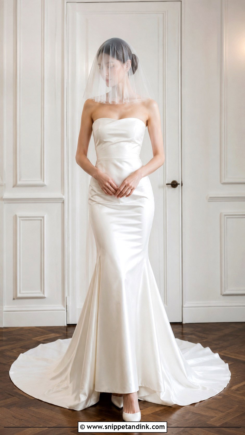 Blusher Cap Veil With Strapless Dress - Snippet and Ink - 25 Cap Veil Ideas