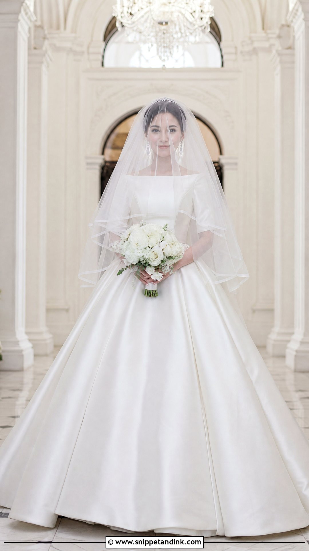 Blusher Veil With Ball Gown - Snippet and Ink - 20 Veil Style Ideas