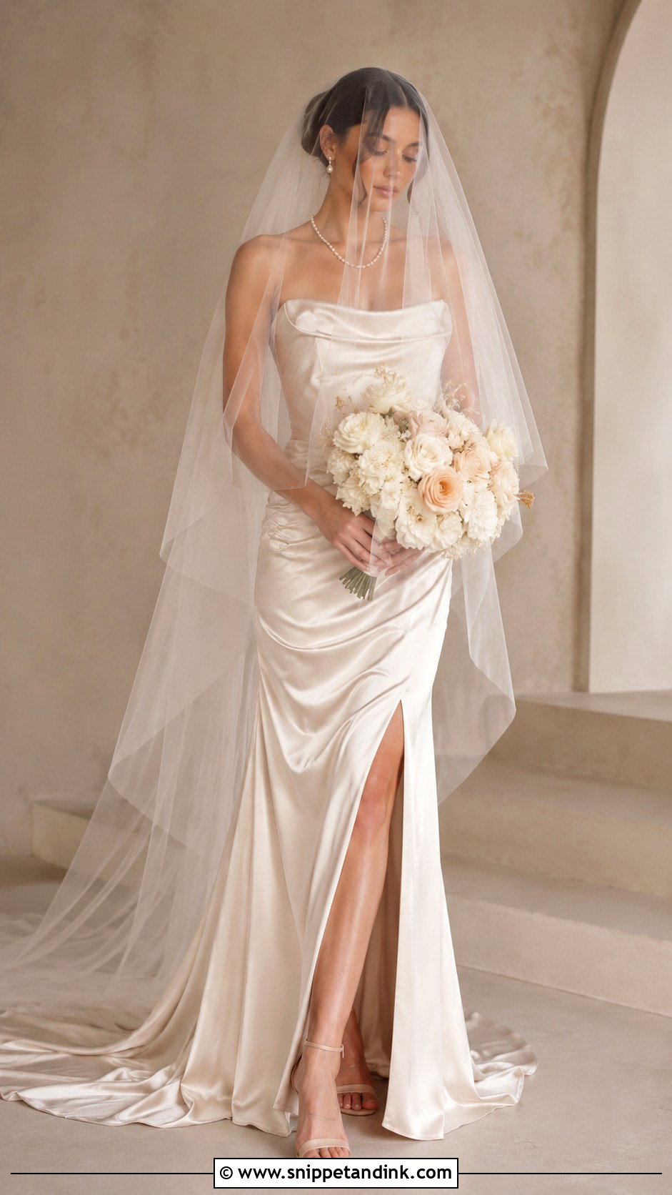 Blusher Veil With Champagne Wedding Dress - Snippet and Ink - 25 Veil Covering Face Ideas