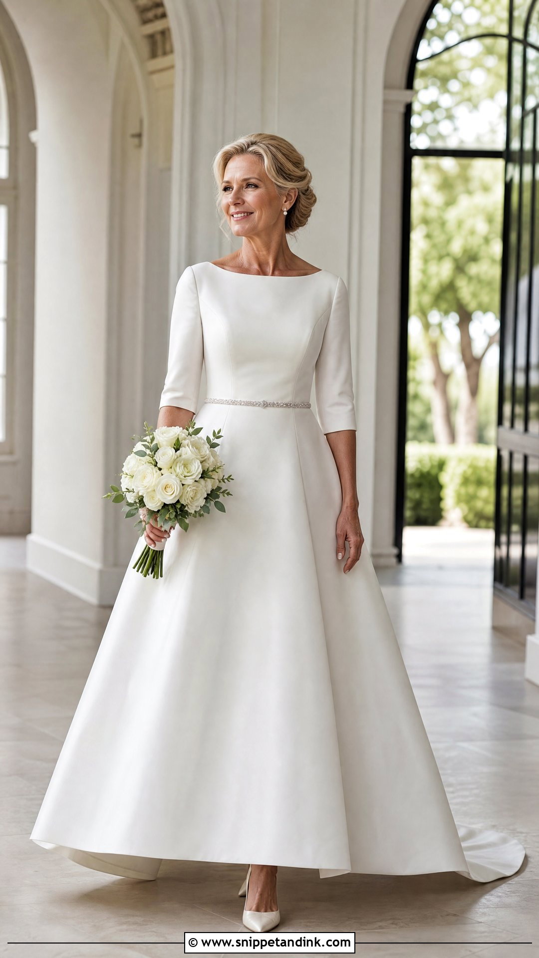 Boat Neck A Line Wedding Dress - Snippet and Ink - 20 Wedding Dress for 50 Year Old Bride Ideas