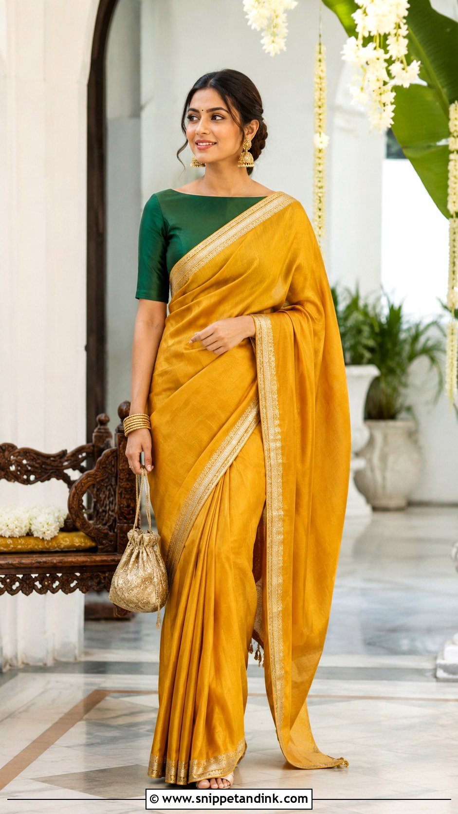 Boat Neck Blouse With Silk Saree - Snippet and Ink - 25 Traditional Blouse Designs Weddings