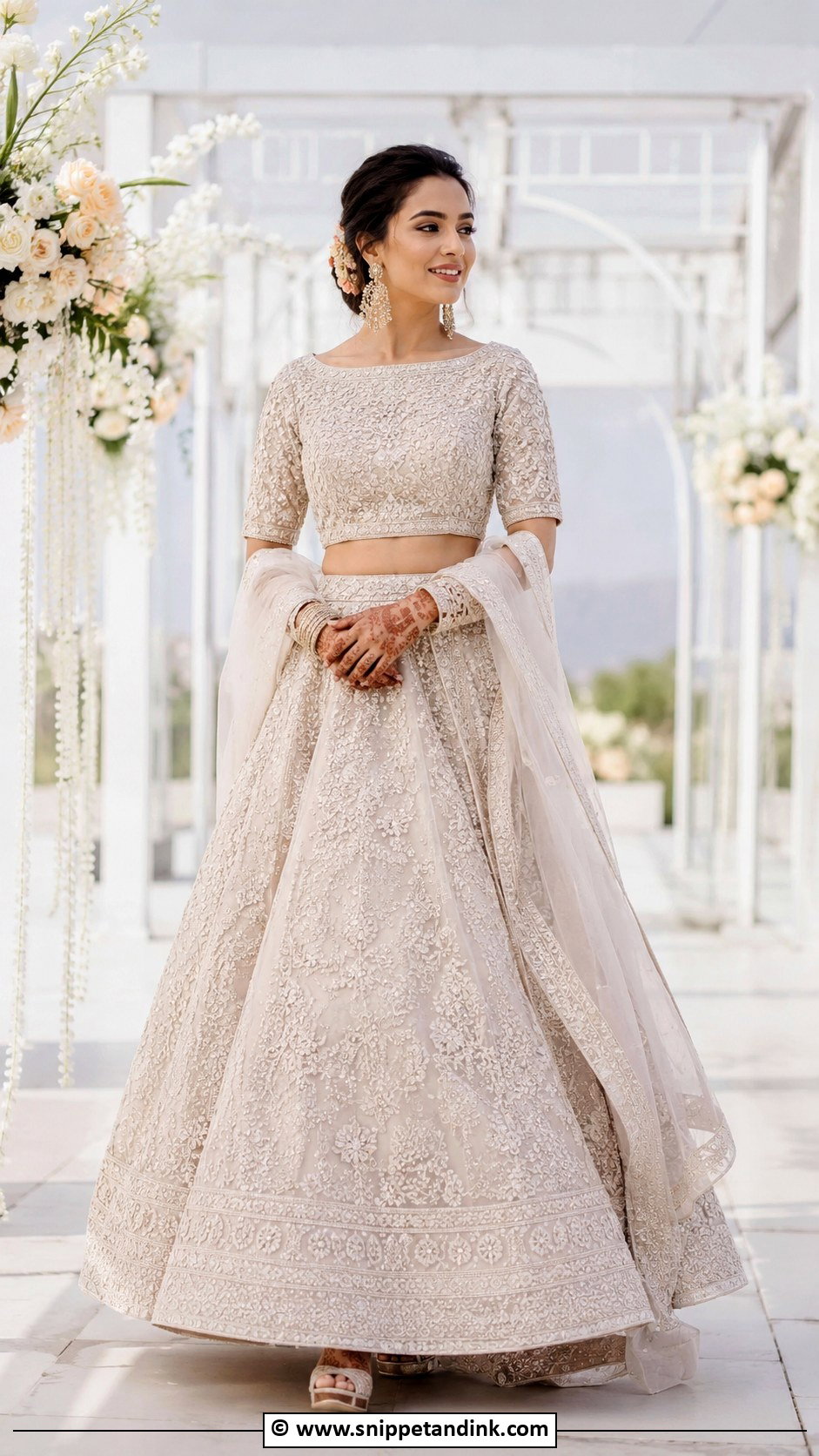 Boat Neck Bridal Blouse With Lehenga - Snippet and Ink - 30 Bride Blouse Designs