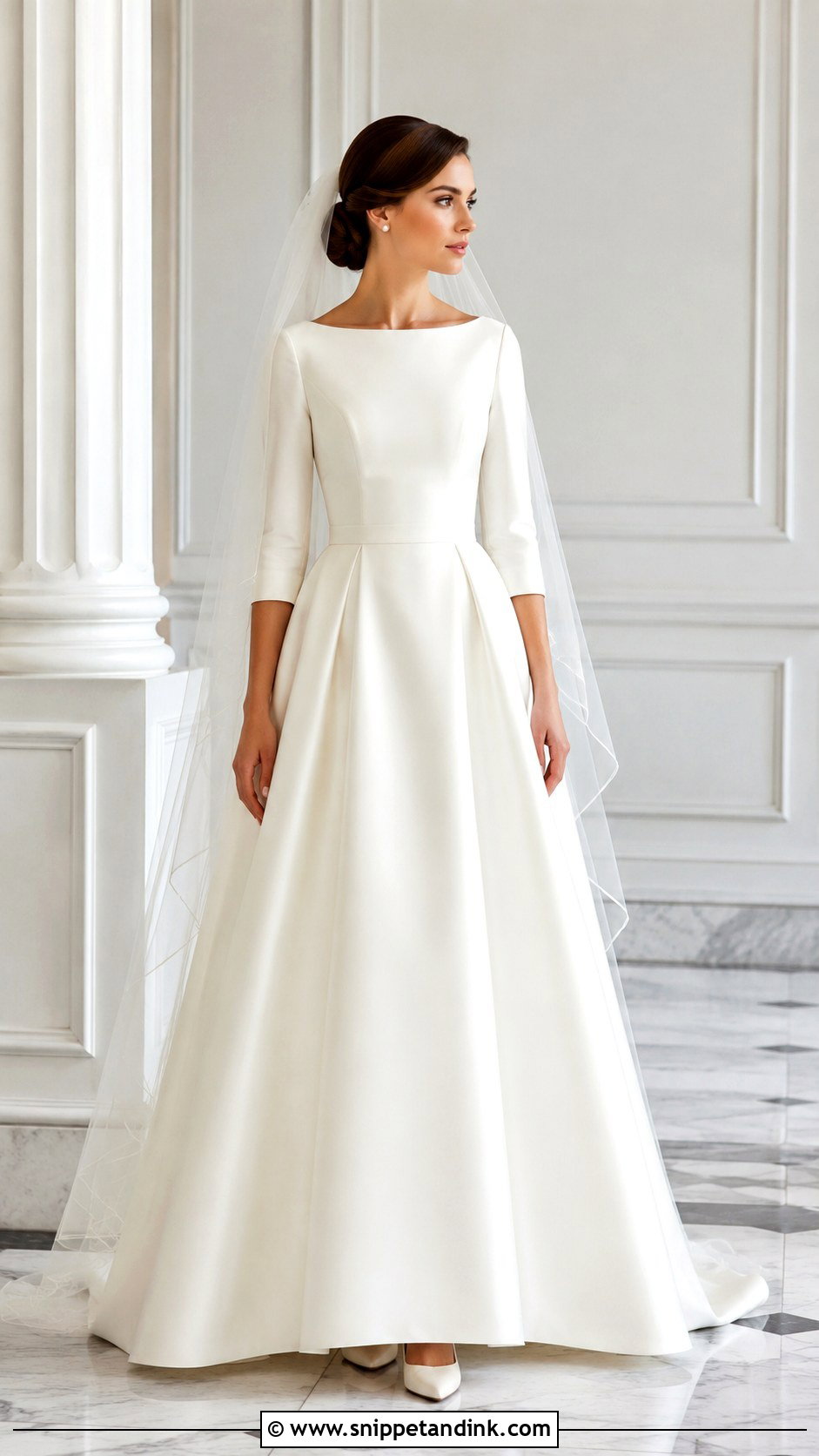 Boat Neck Bridal Dress - Snippet and Ink - 20 Classic Bridal Dress Ideas