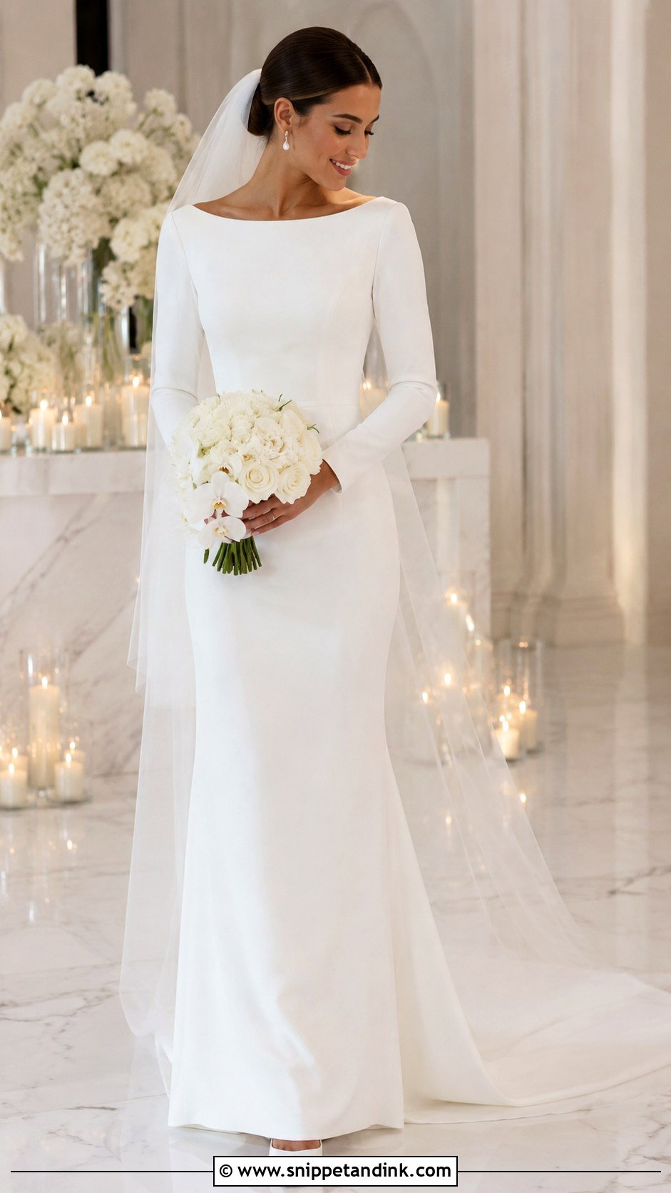Boat Neck Bridal Wedding Outfit - Snippet and Ink - 30 Bridal Wedding Outfits