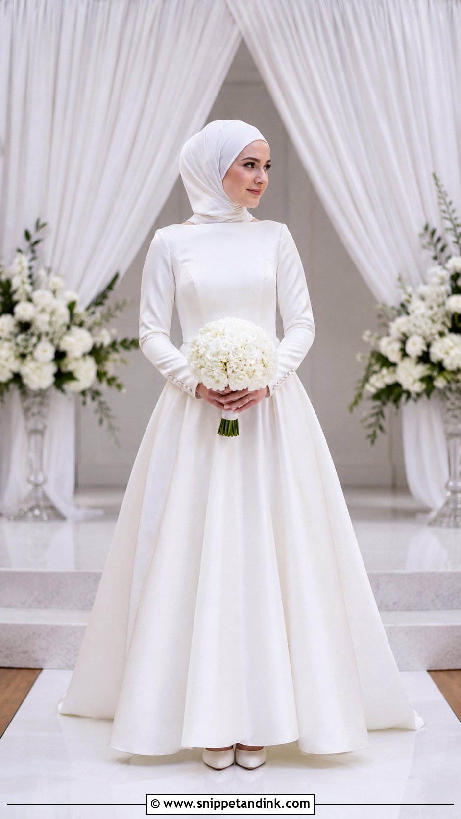 Boat Neck Deeper Life Wedding Gown - Snippet and Ink - 20 Deeper Life Wedding Gowns