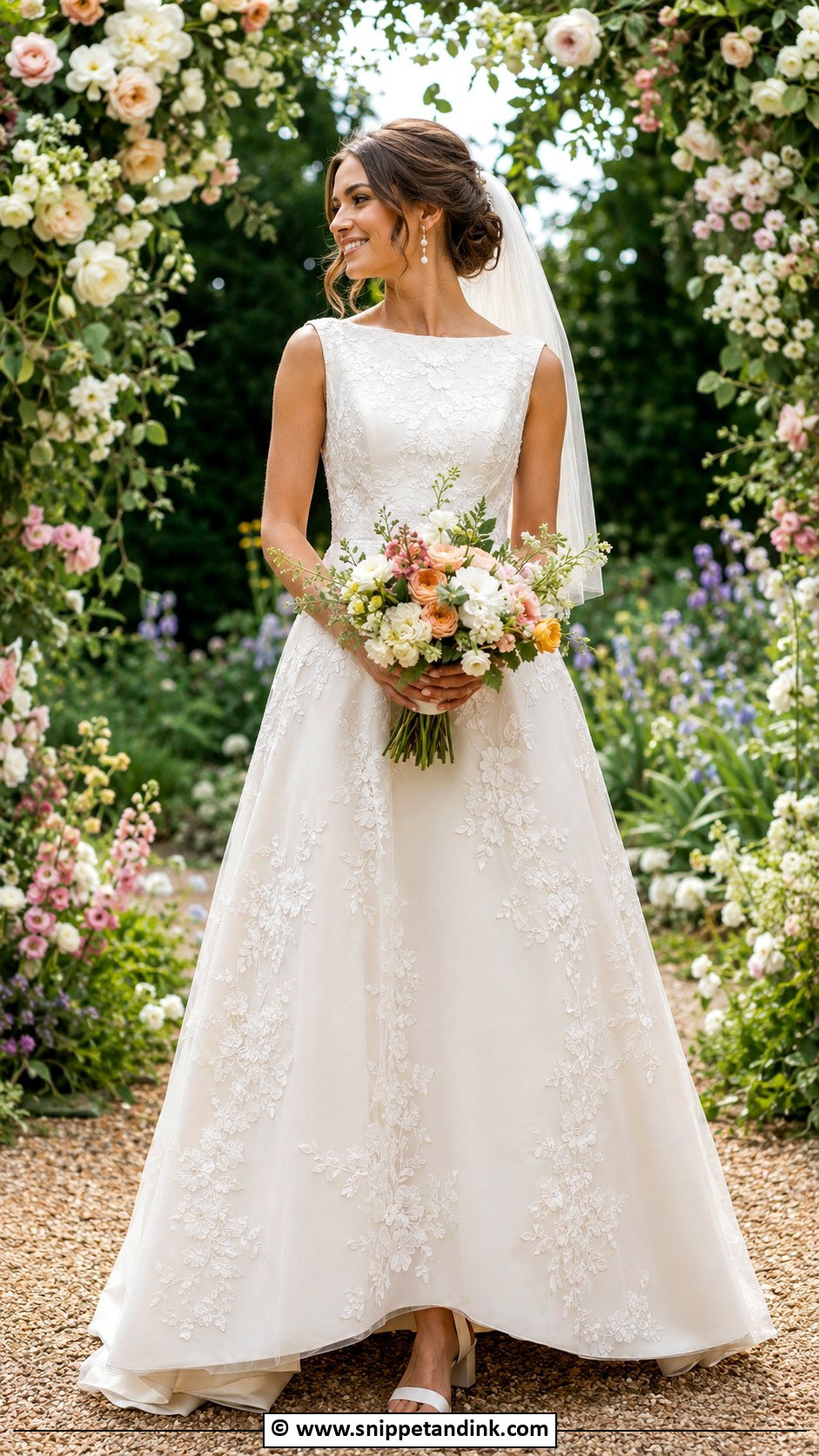 Boat Neck Garden Wedding Dress - Snippet and Ink - 30 Boat Neck Wedding Dress Ideas