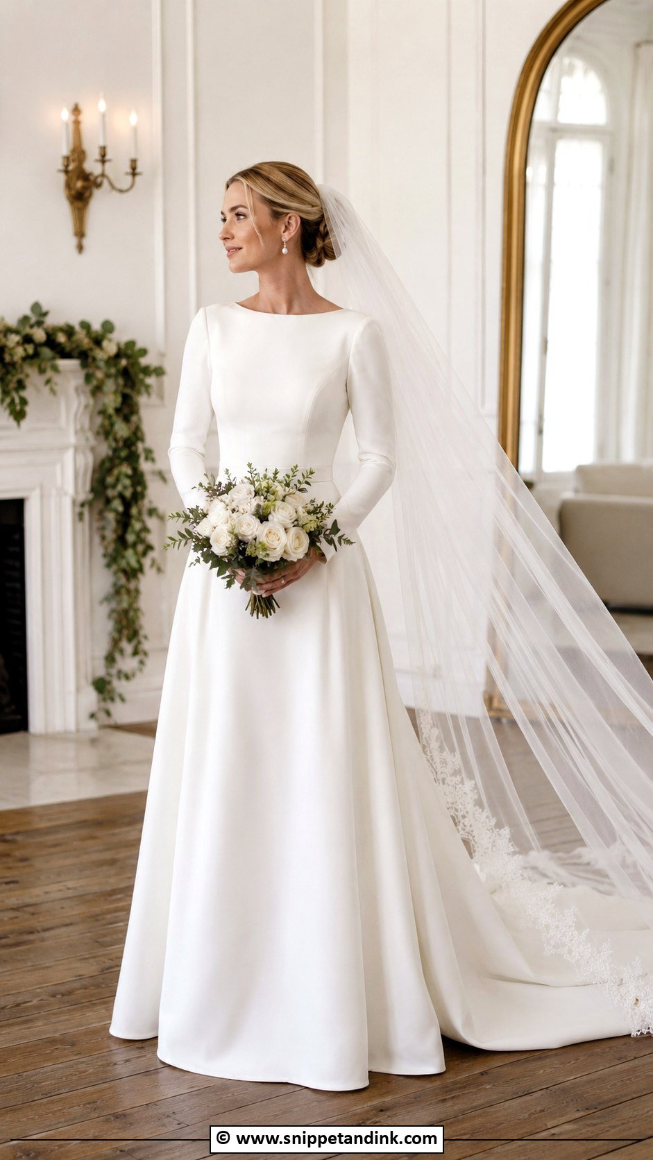 Boat Neck Long Sleeve Wedding Dress - Snippet and Ink - 30 Boat Neck Wedding Dress Ideas