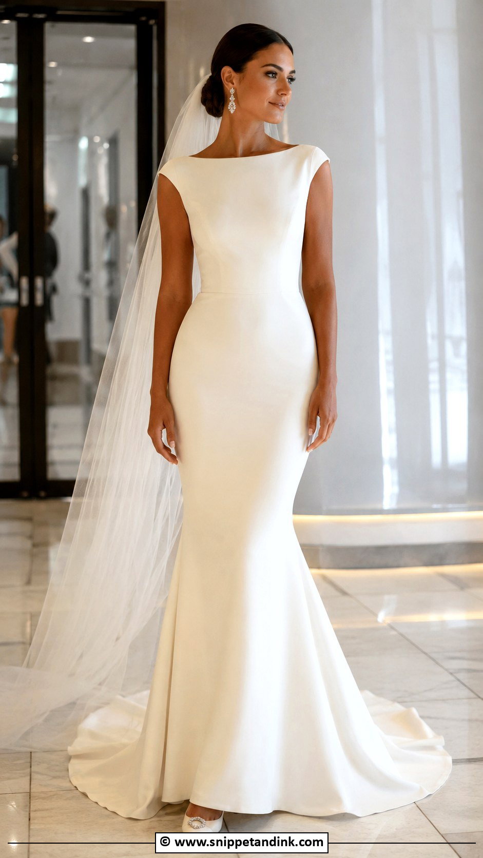 Boat Neck Mermaid Wedding Dress - Snippet and Ink - 30 Boat Neck Wedding Dress Ideas