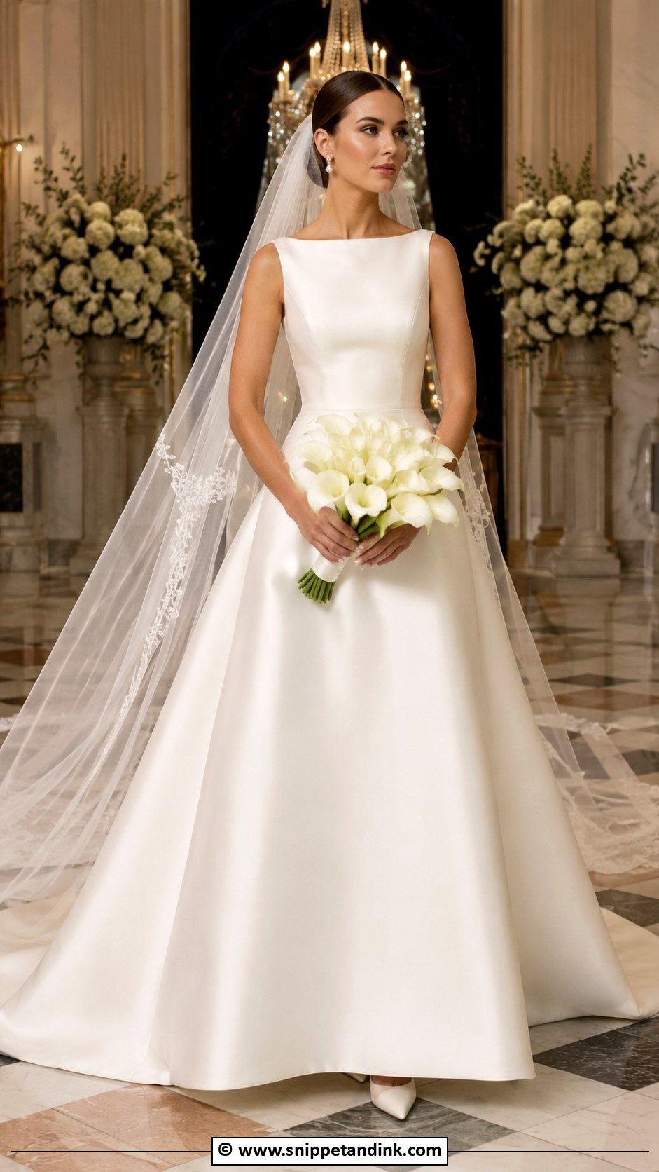 Boat Neck Mikado Wedding Dress - Snippet and Ink - 30 Boat Neck Wedding Dress Ideas