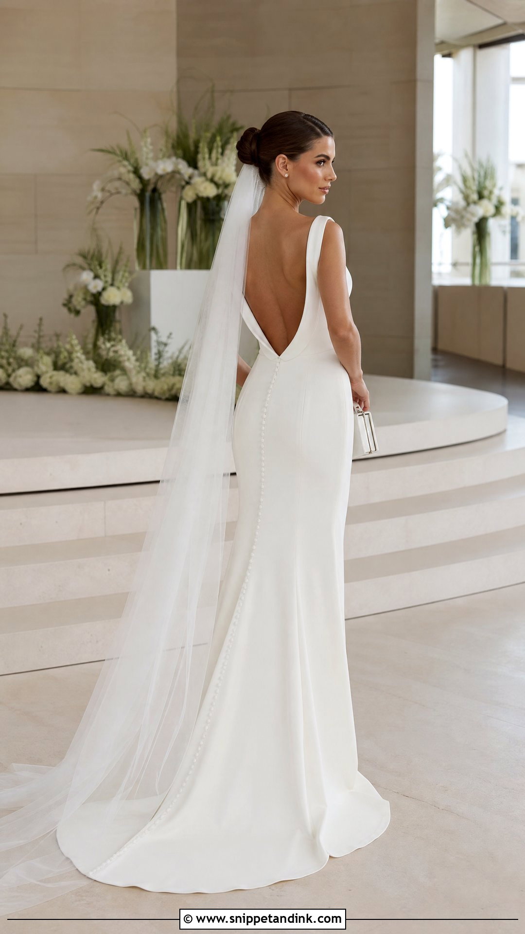 Boat Neck Open Back Wedding Dress - Snippet and Ink - 20 Simple Open Back Wedding Dress Ideas