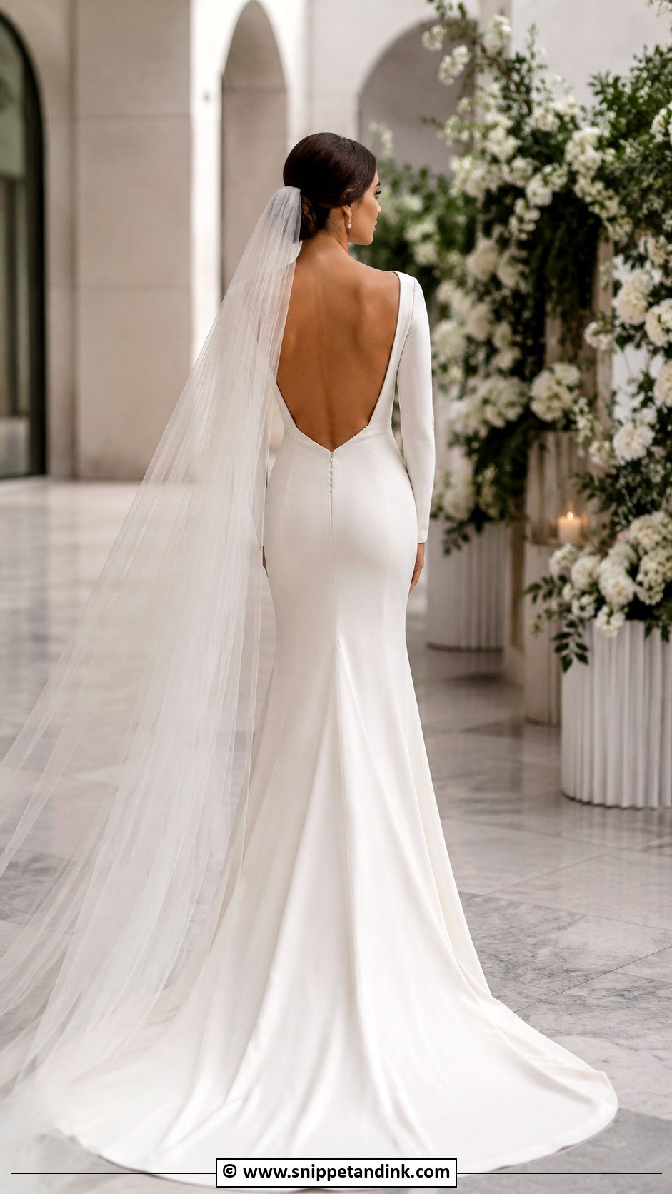 Boat Neck Open Back Wedding Dress - Snippet and Ink - 30 Boat Neck Wedding Dress Ideas