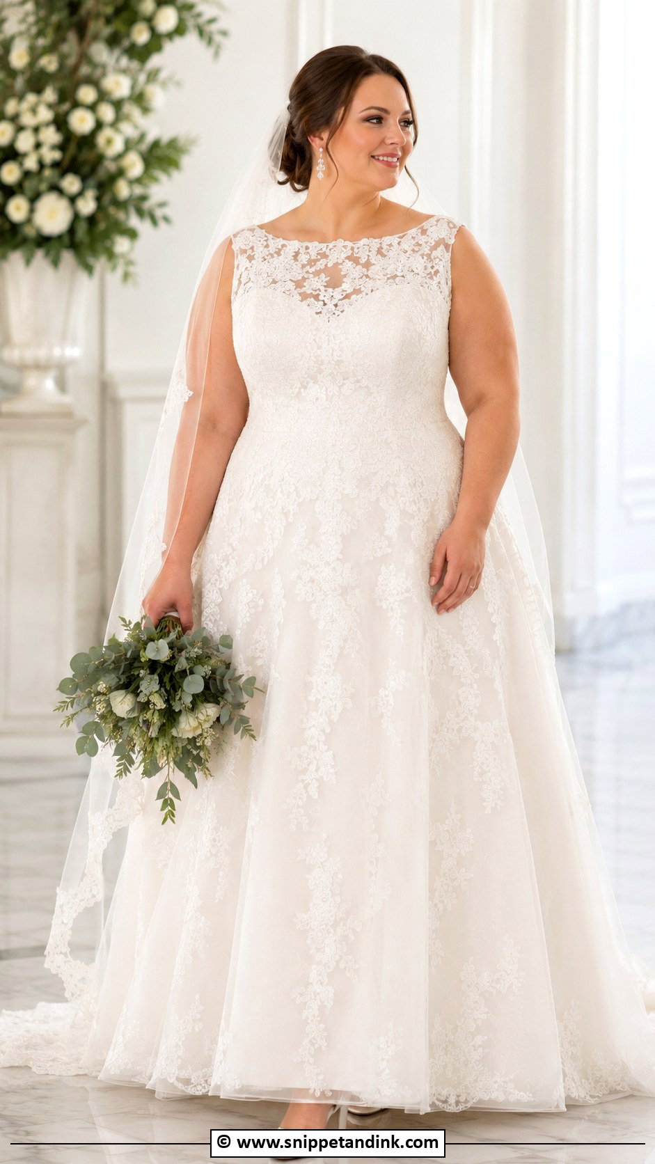 Boat Neck Plus Size Wedding Dress - Snippet and Ink - 30 Boat Neck Wedding Dress Ideas
