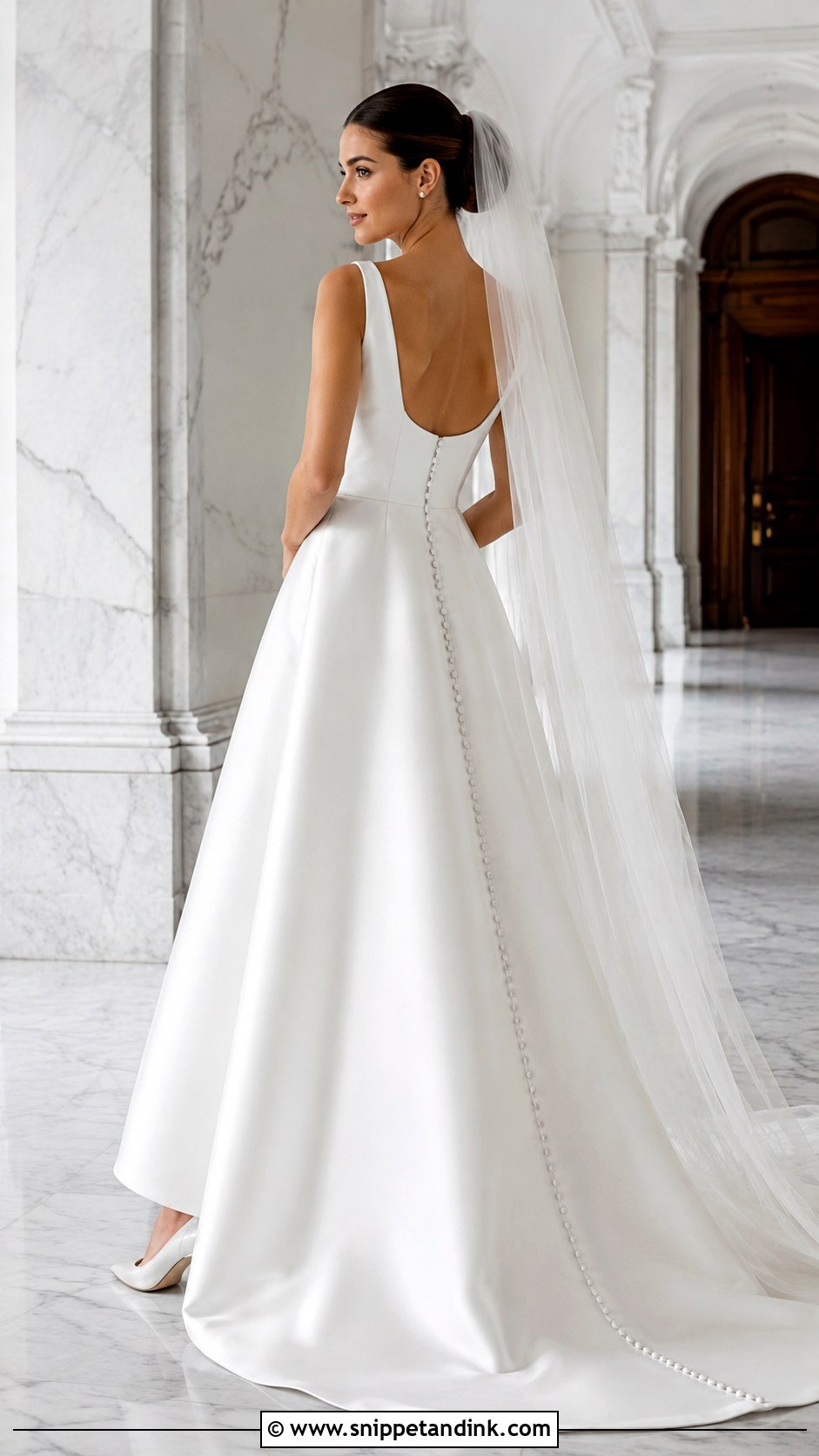 Boat Neck Satin Wedding Dress - Snippet and Ink - 20 Classic Elegant Timeless Wedding Dress Ideas