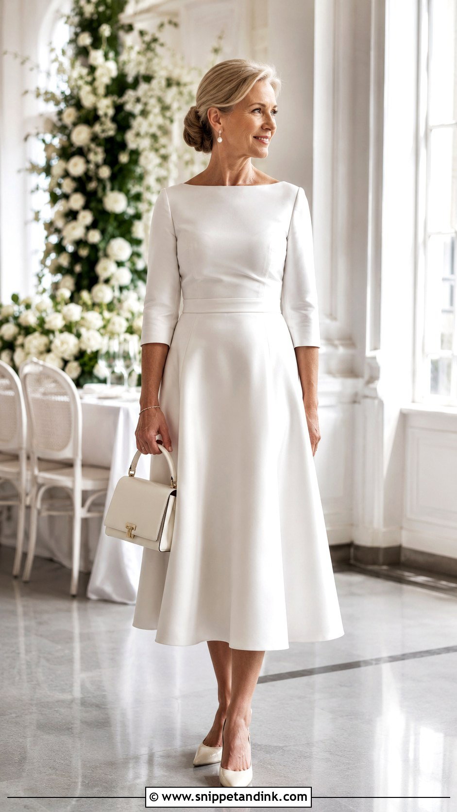 Boat Neck Satin Wedding Dress - Snippet and Ink - 20 2nd Marriage Wedding Dress Older Bride Ideas